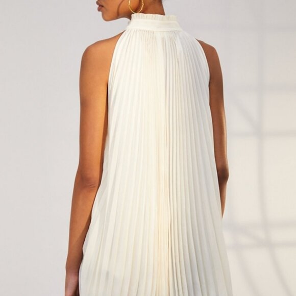 Aritzia Babaton 1-01 Guell Pleated Blouse Tunic Top Shirt Old Money Quiet Luxury - Picture 3 of 9